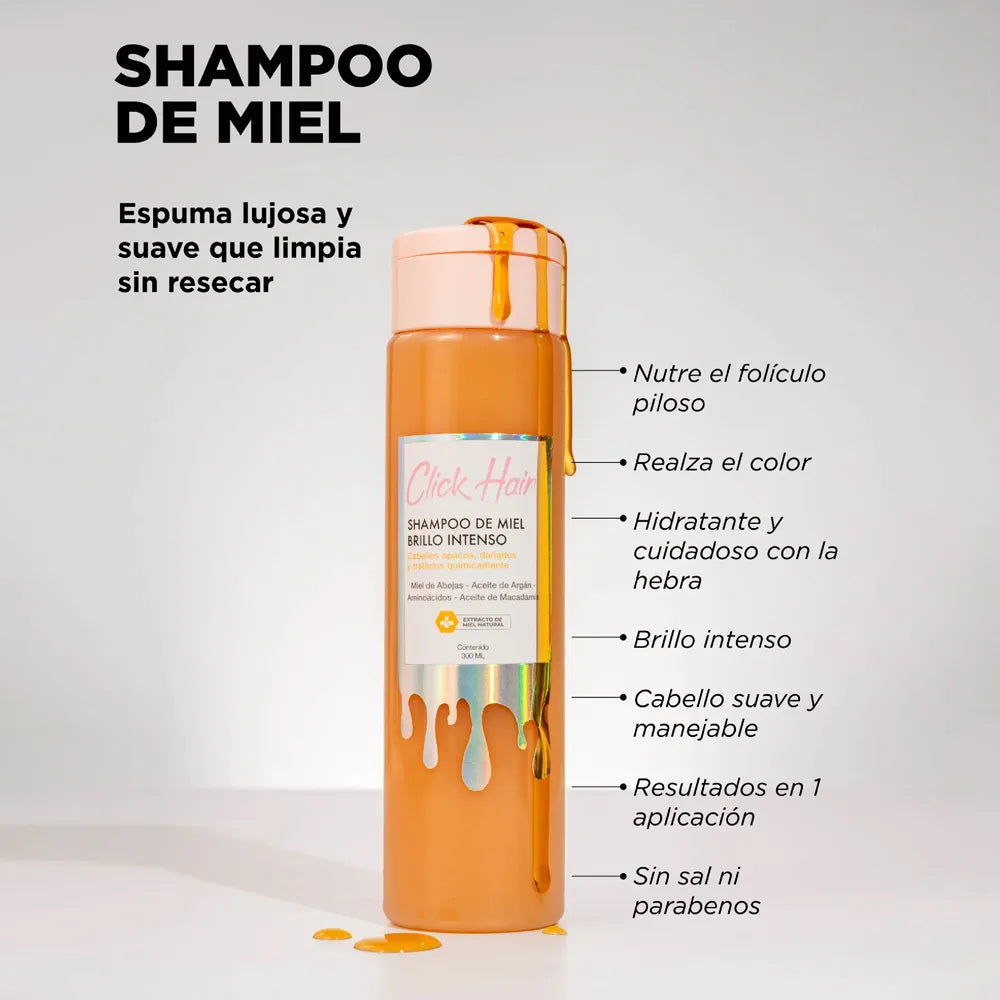 Shampoo De Miel Brillo Intenso Click Hair