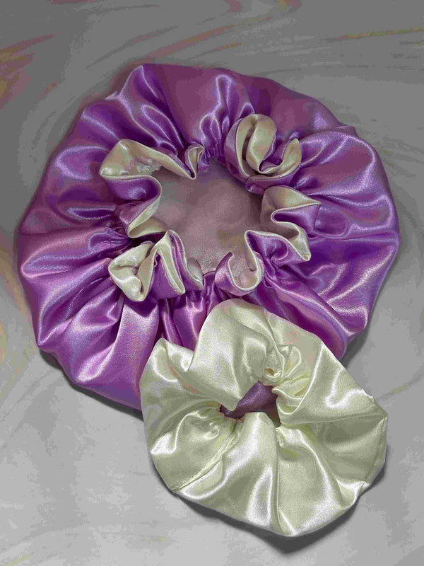 GORRO DE SATIN Y SCRUNCHIE