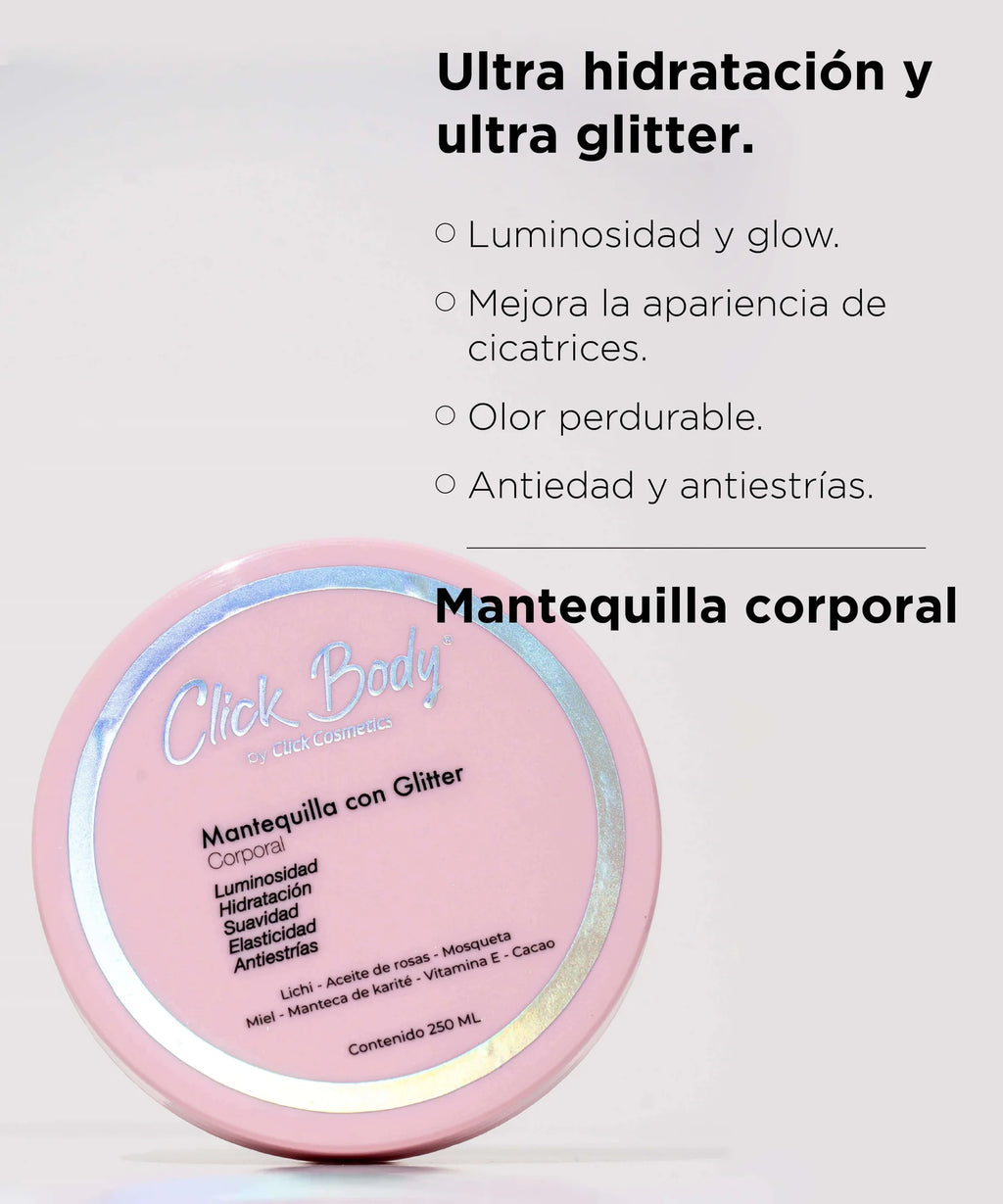 MANTEQUILLA CORPORAL CON GLITTER - CLICK HAIR